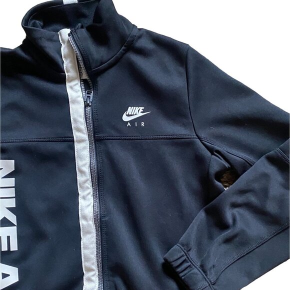 Nike Air Youth Zip Up Logo Track Jacket-Black/White-Small-GUC - Picture 2 of 6
